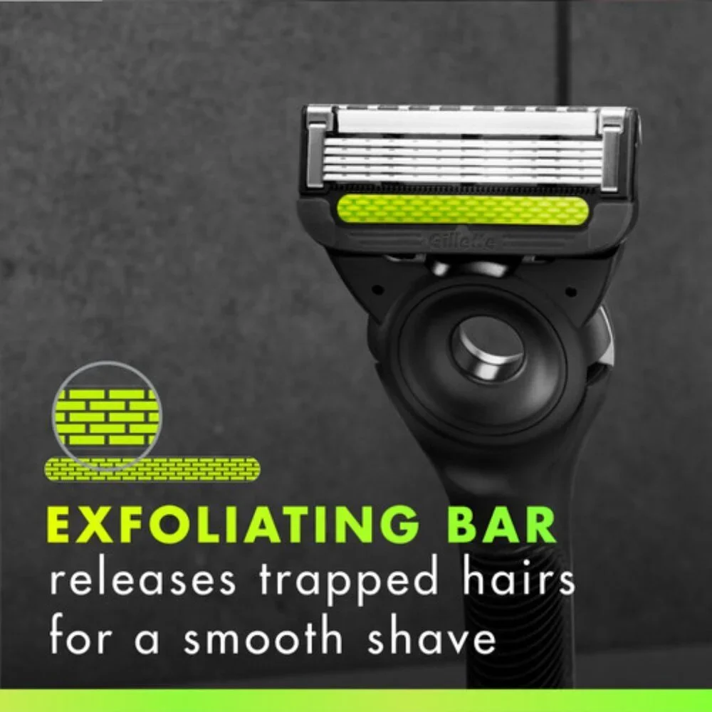 Gillette Labs Exfoliating Bar Razor with 2 Blade Refills & Magnetic Stand